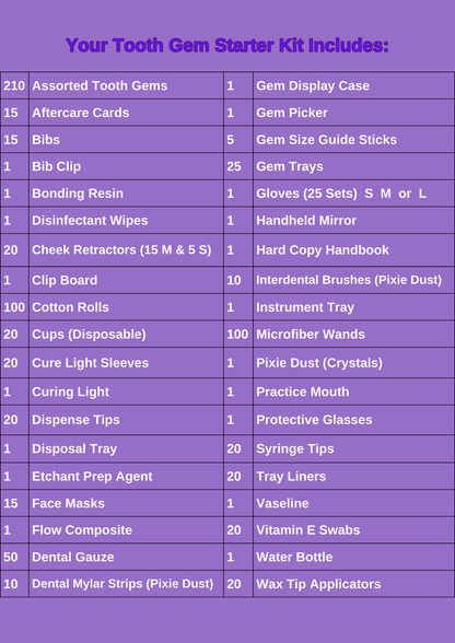 Tooth Gem Starter Kit: 210 Gems, Adhesives, Cure Light, Manual and More!