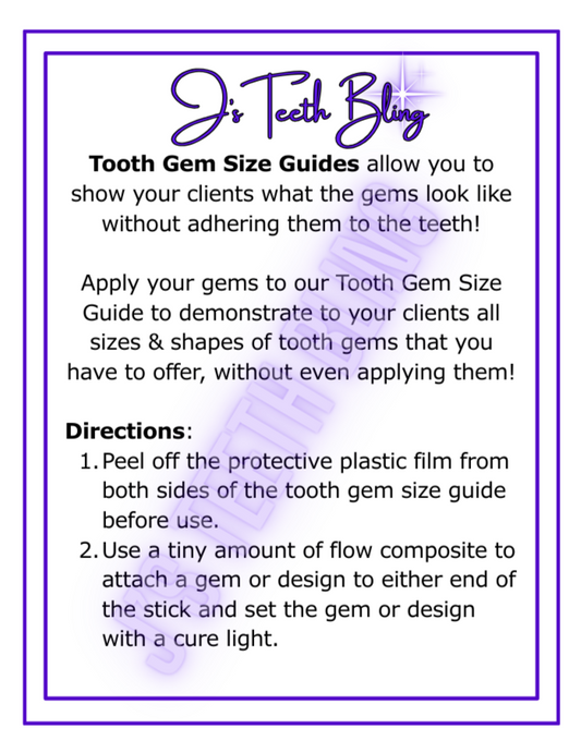Tooth Gem Size Guide Sticks